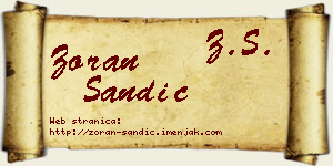 Zoran Sandić vizit kartica
